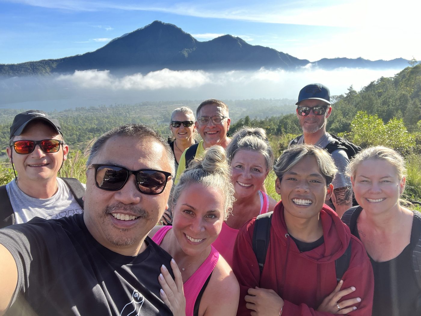 The YPIP group at sunrise on Mt. Batur, Bali